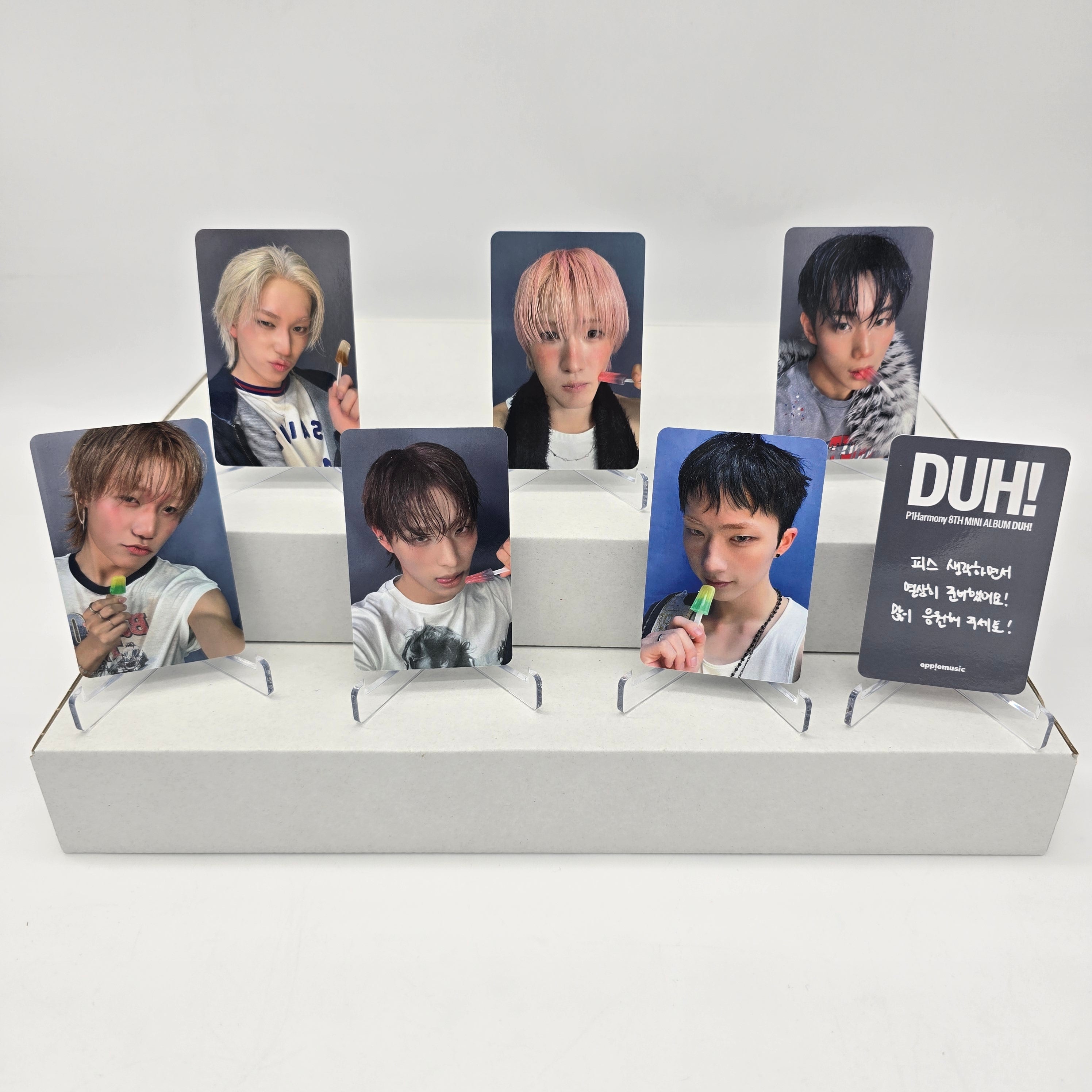 P1HARMONY - DUH! - APPLEMUSIC POB PHOTOCARD (GRAY BACKSIDE)