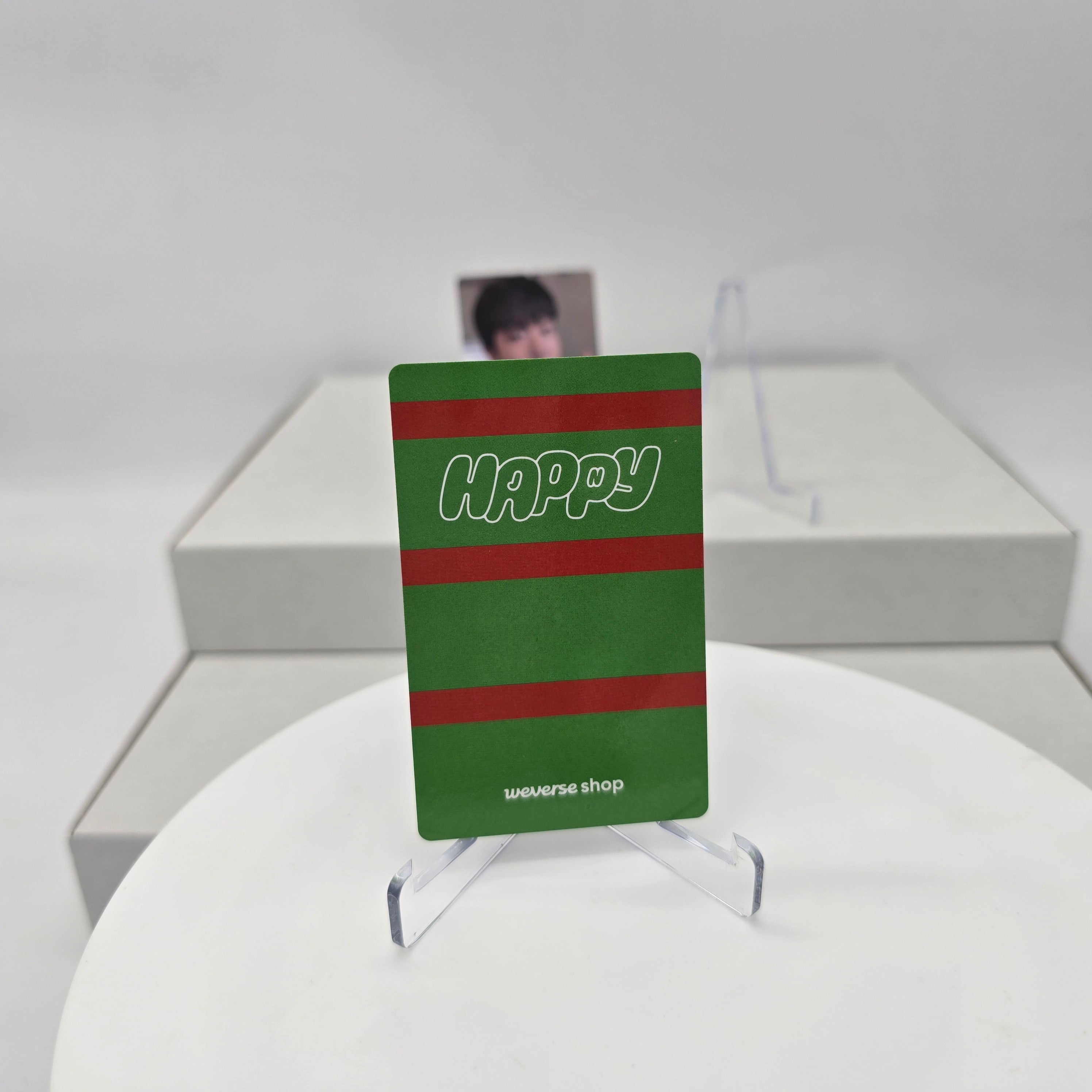 JIN (BTS) - HAPPY - WEVERSE POB PHOTOCARD (GREEN BACKSIDE)