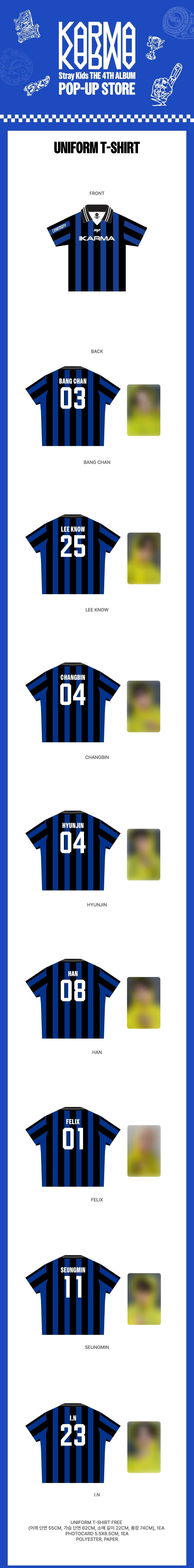 STRAY KIDS - KARMA POP-UP MD UNIFORM T-SHIRT + POB PHOTOCARD