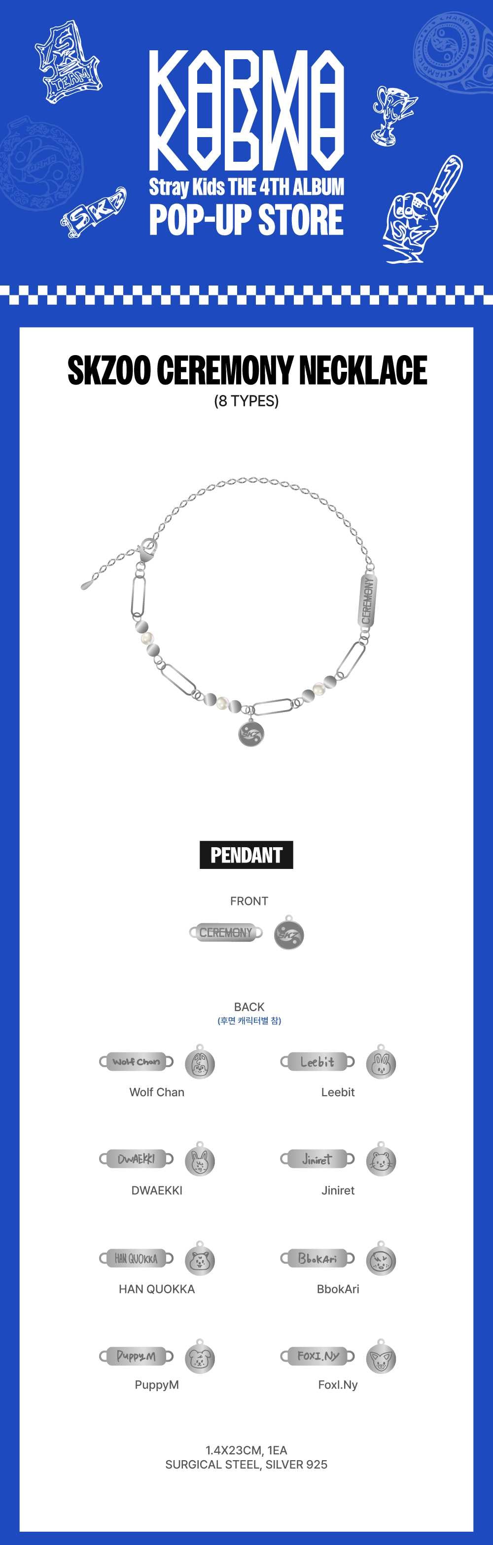 STRAY KIDS - KARMA POP-UP MD SKZOO CEREMONY NECKLACE