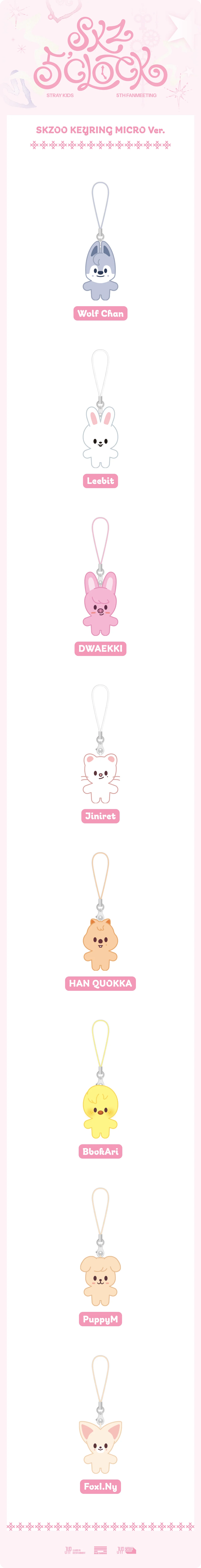 STRAY KIDS - SKZ 5'CLOCK 5TH FAN MEETING OFFICIAL MD SKZOO KEYRING MICRO VER.