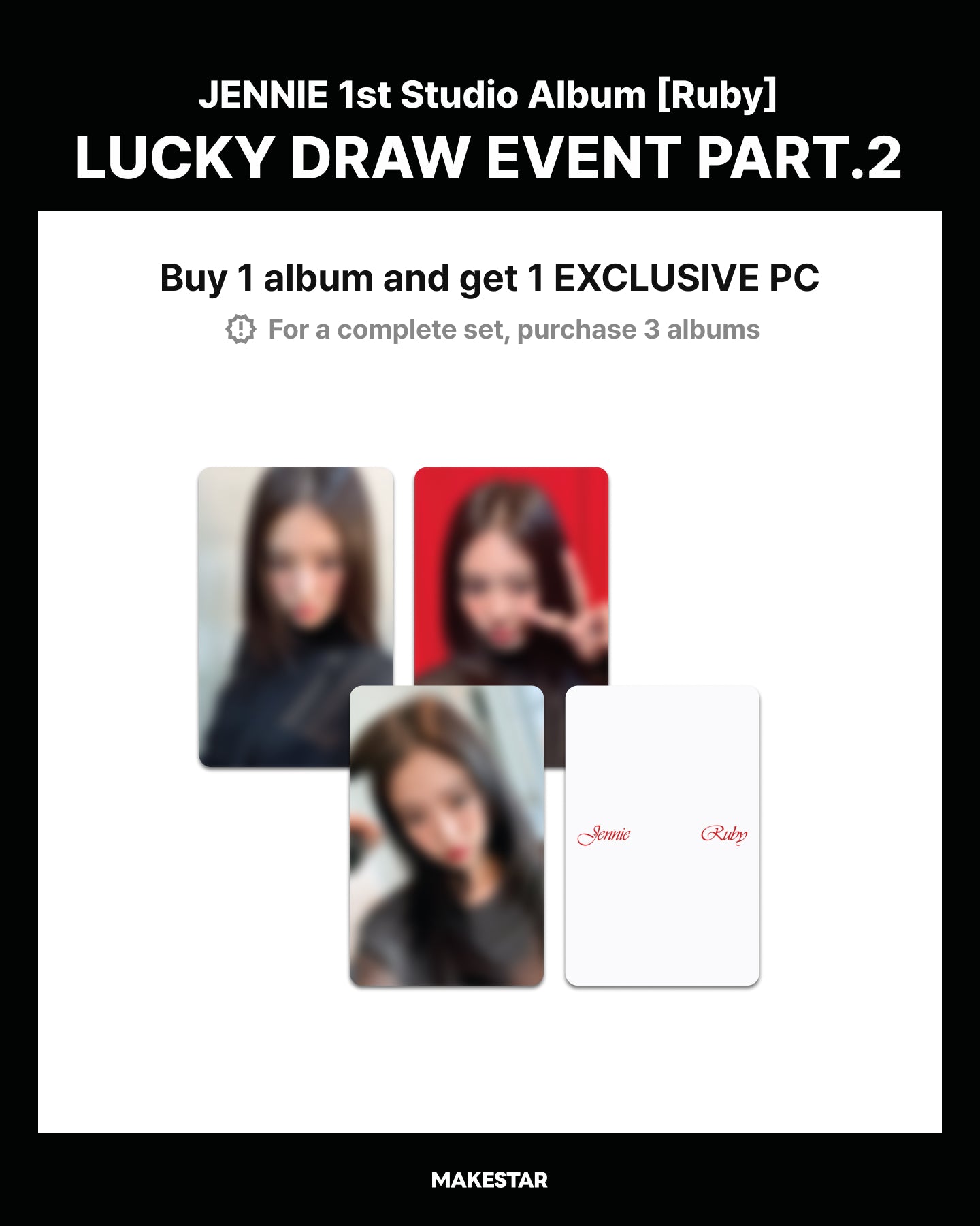 JENNIE - RUBY (PHOTOBOOK VER.) + MAKESTAR-PHOTOCARD