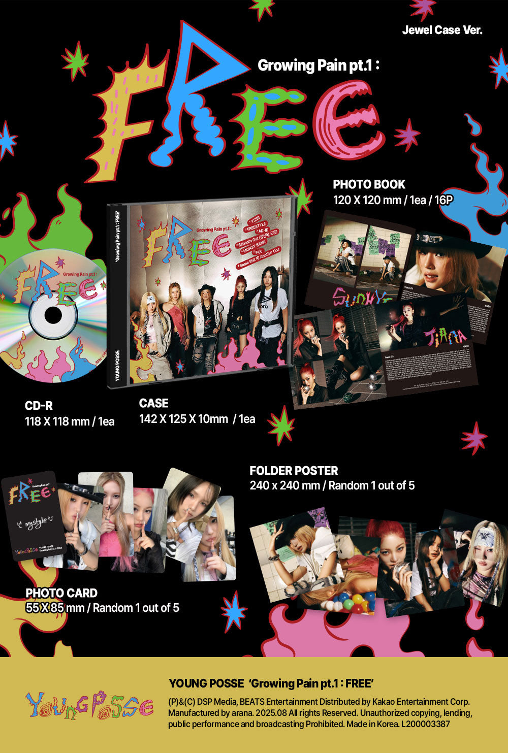 YOUNG POSSE - Growing Pain pt.1 : FREE (Jewel Case Ver.)