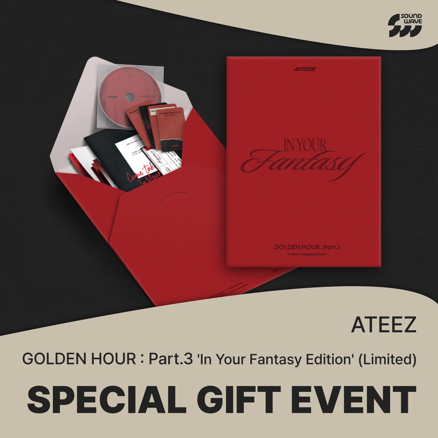 ATEEZ - GOLDEN HOUR : Part.3 ‘In Your Fantasy Edition’ (Fantasy VER. Limited Edition) + SOUNDWAVE POB PHOTOCARD