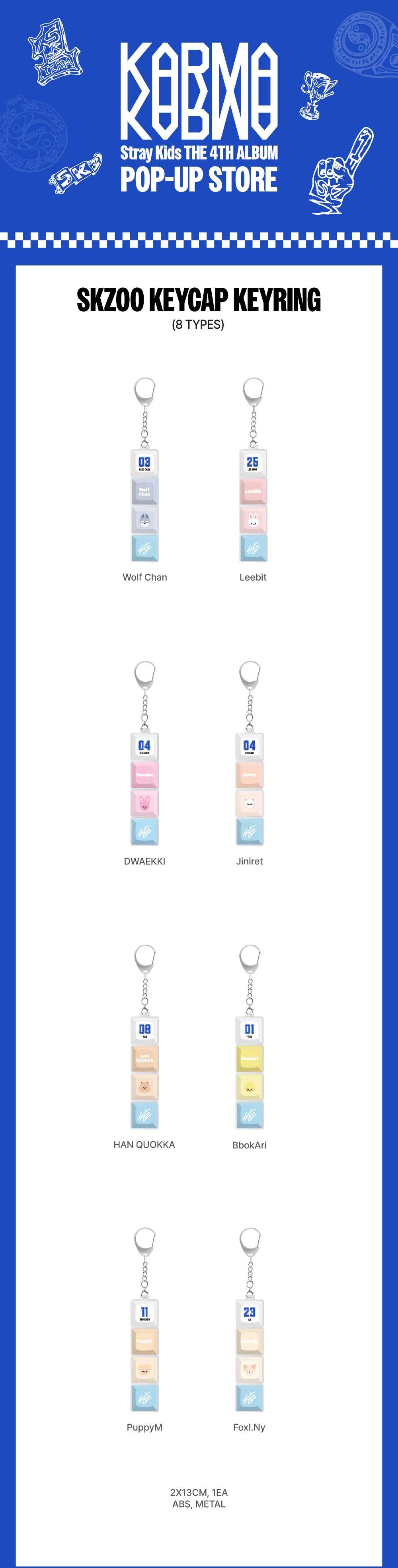 STRAY KIDS - KARMA POP-UP MD SKZOO KEYCAP KEYRING