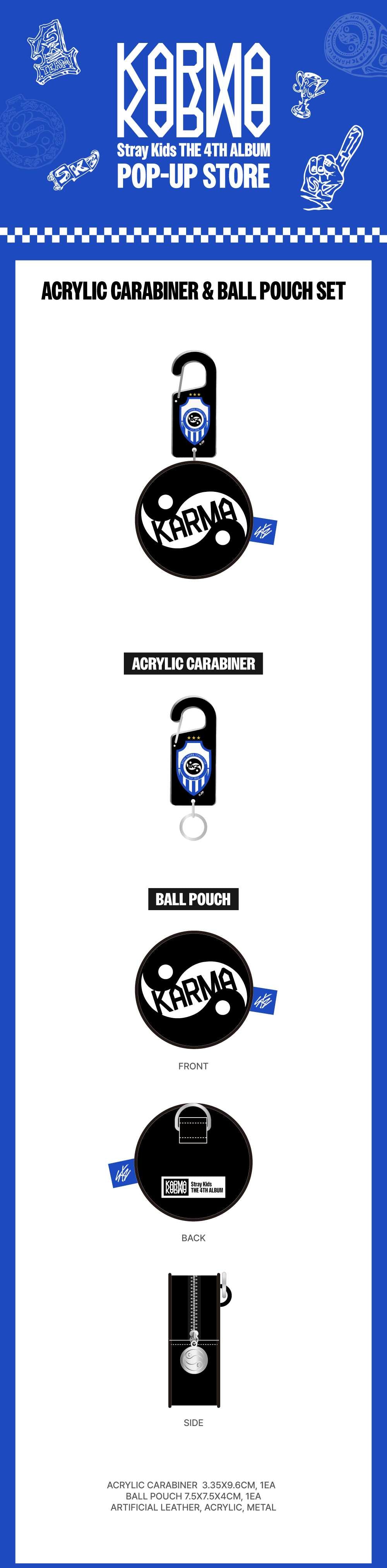 STRAY KIDS - KARMA POP-UP MD ACRYLIC CARABINER & BALL POUCH SET