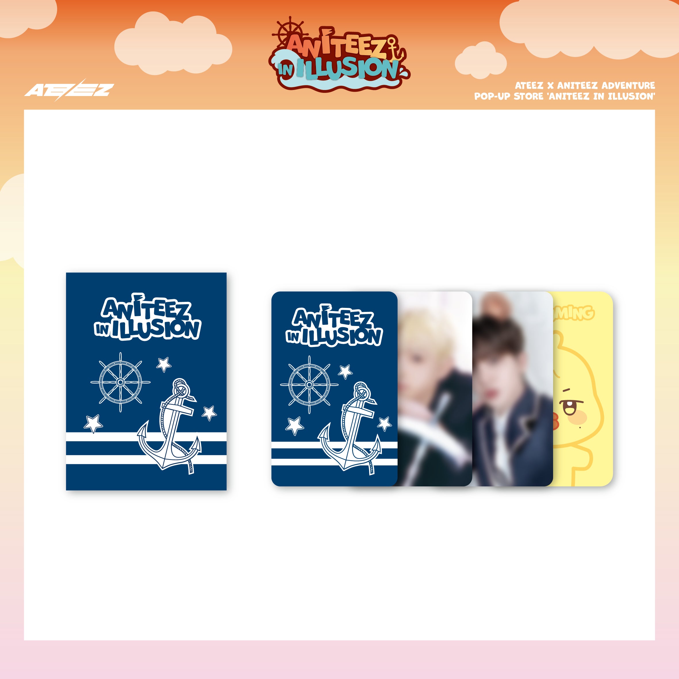 ATEEZ - TRADING CARD - ANITEEZ IN ILLUSION ATEEZ X ANITEEZ ADVENTURE POP-UP STORE OFFICIAL MD