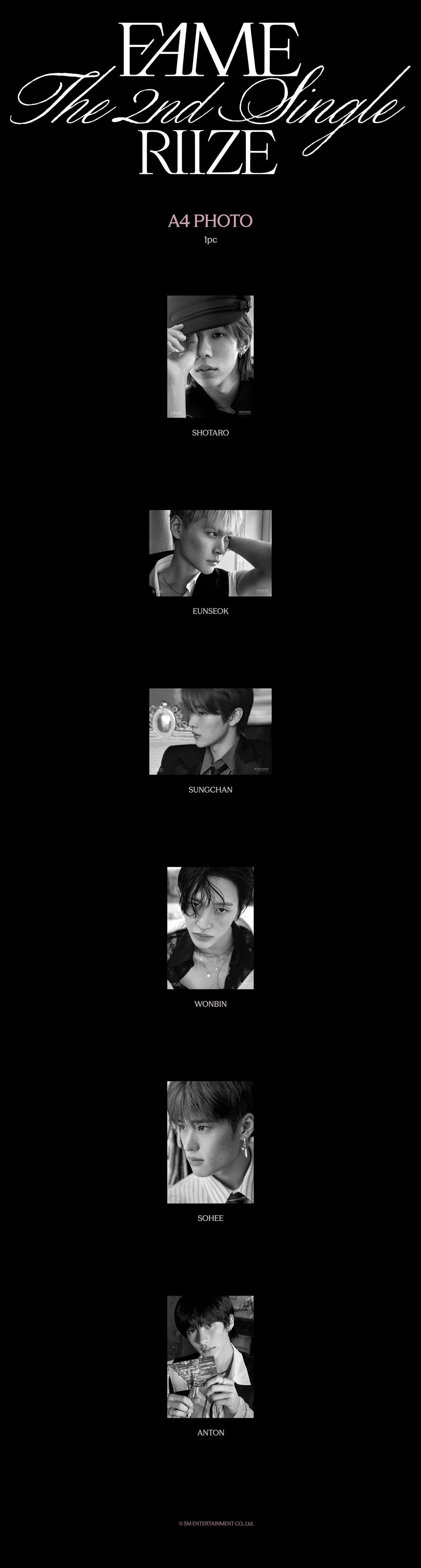 [PRE-ORDER] RIIZE -  A4 PHOTO [SILENCE INSIDE THE FAME MD]