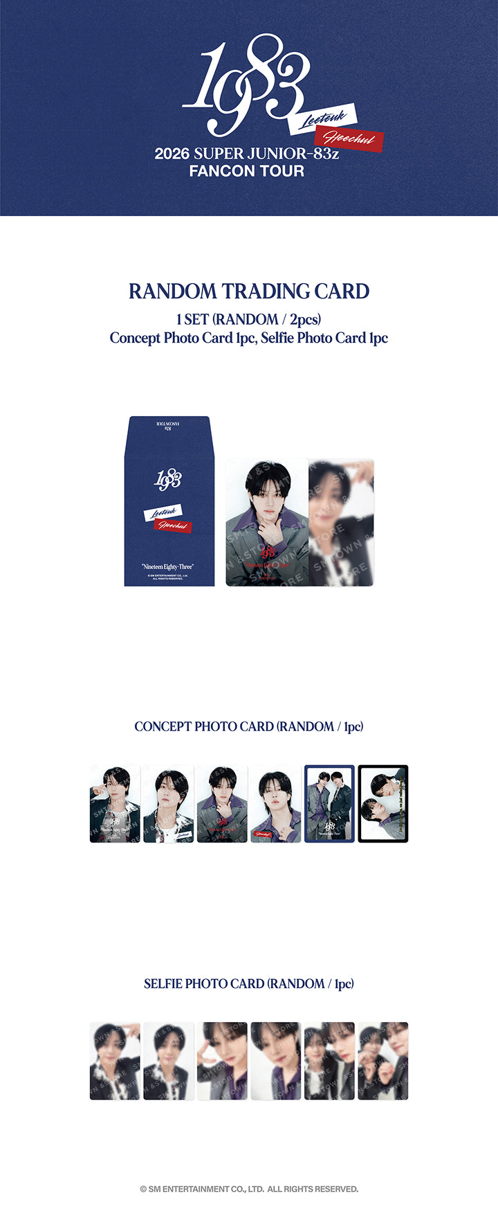 SUPER JUNIOR - 83Z - RANDOM TRADING CARD [FANCON TOUR_1983 MD]