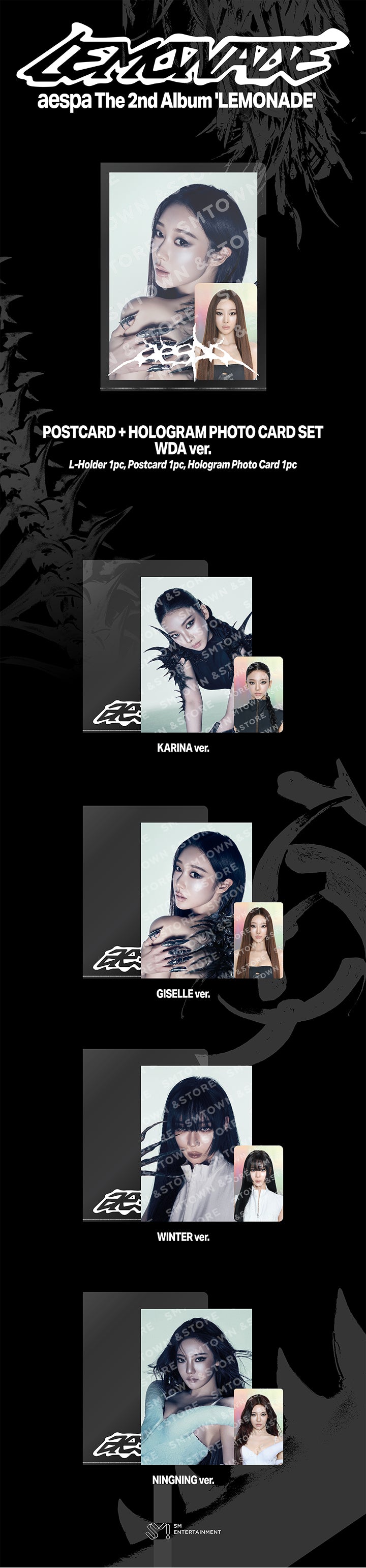 AESPA - POSTCARD + HOLOGRAM PHOTO CARD SET (WDA) [LEMONADE MD]