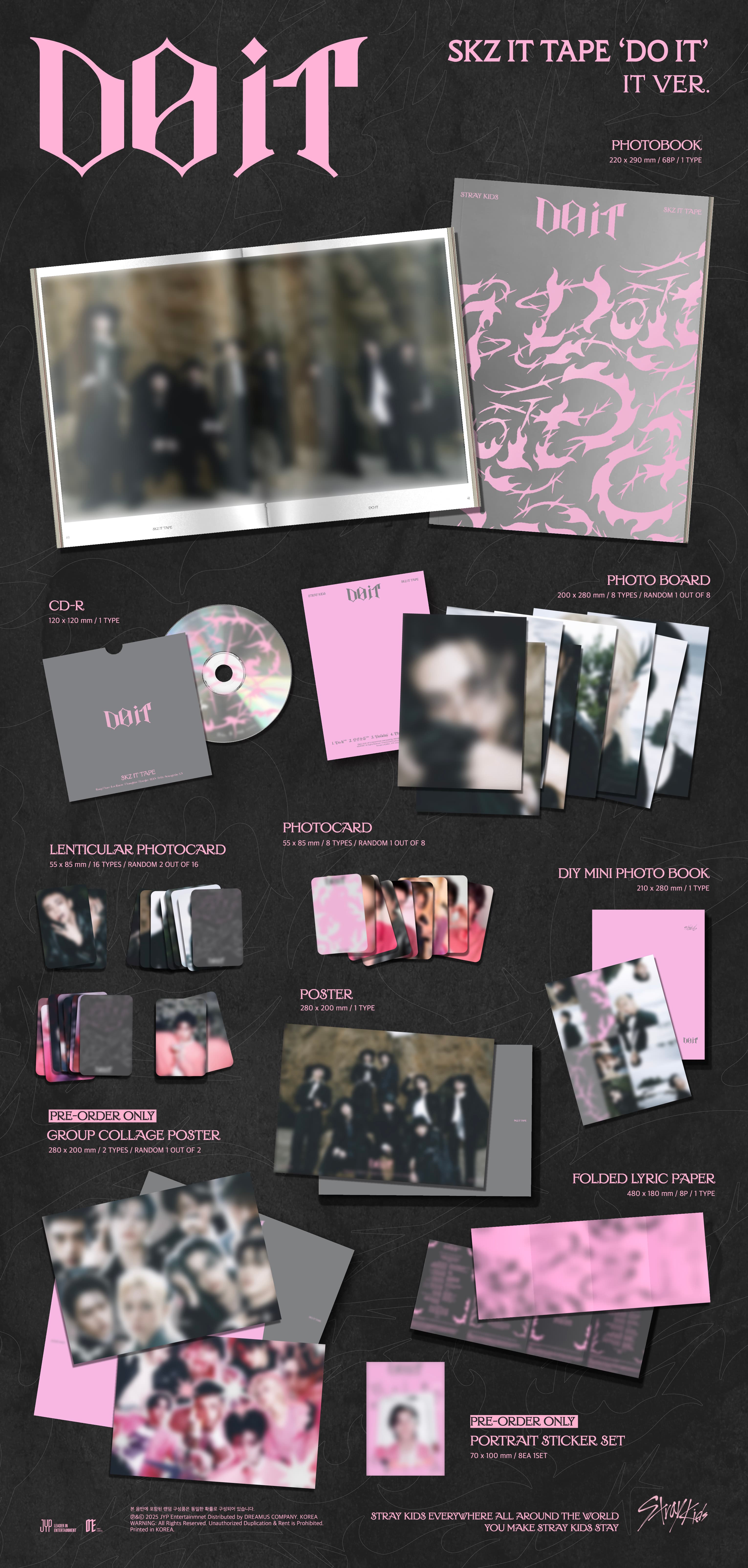 [PRE-ORDER] STRAY KIDS - SKZ IT TAPE ‘DO IT’ (IT VER.) + YES24 POB PHOTOCARD