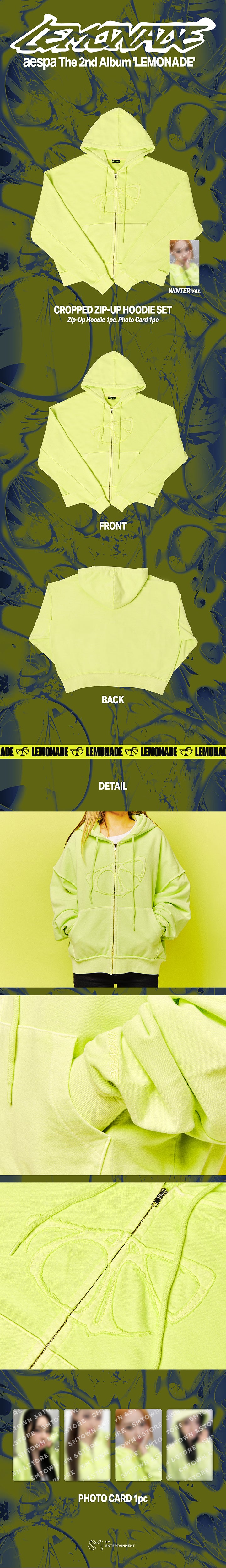 AESPA - CROPPED ZIP-UP HOODIE [LEMONADE MD]
