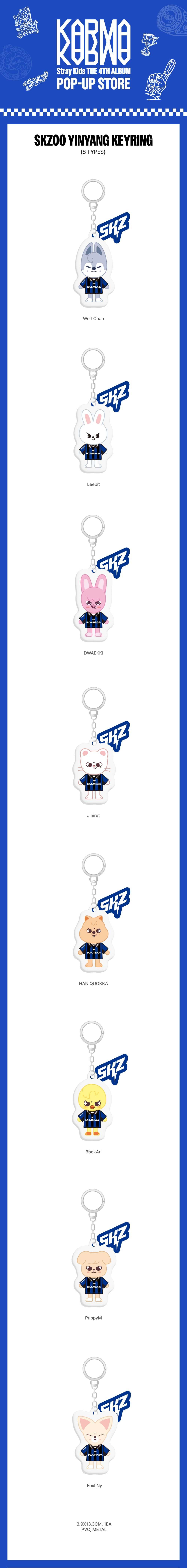STRAY KIDS - KARMA POP-UP MD SKZOO YIN-YANG KEYRING