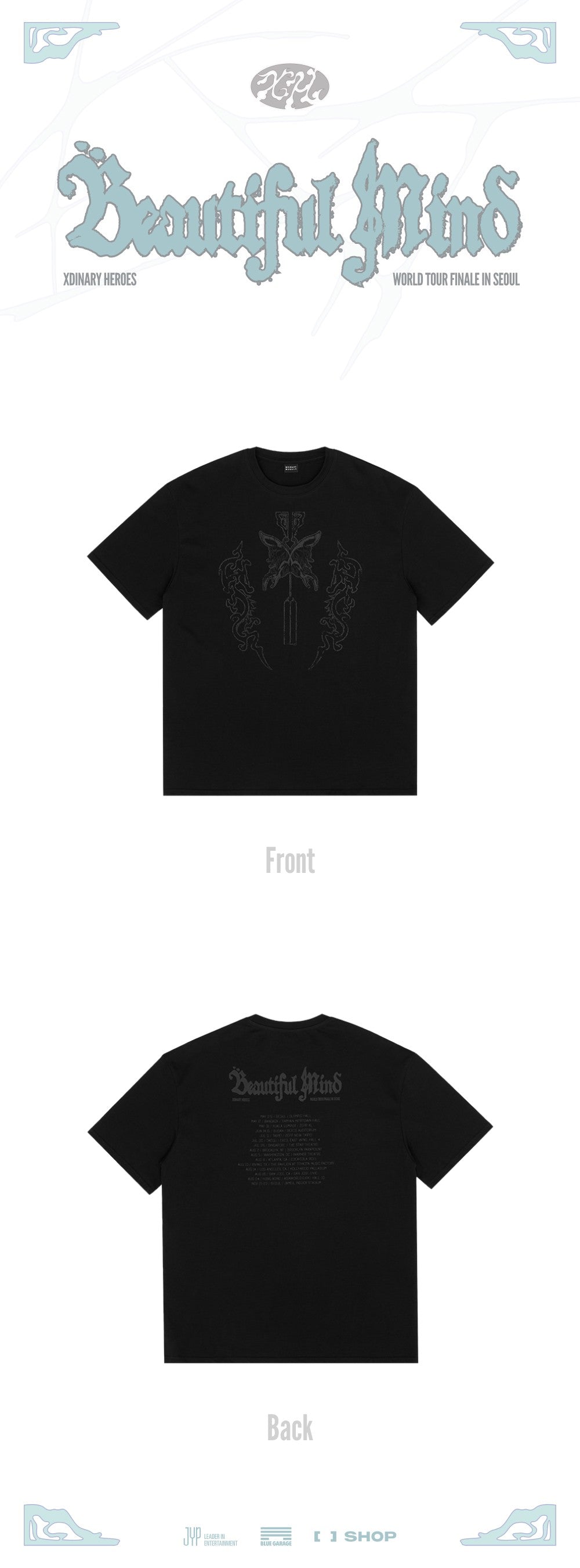 [PRE-ORDER] Xdinary Heroes - T-SHIRT [Beautiful Mind] World Tour FINALE in SEOUL Merch