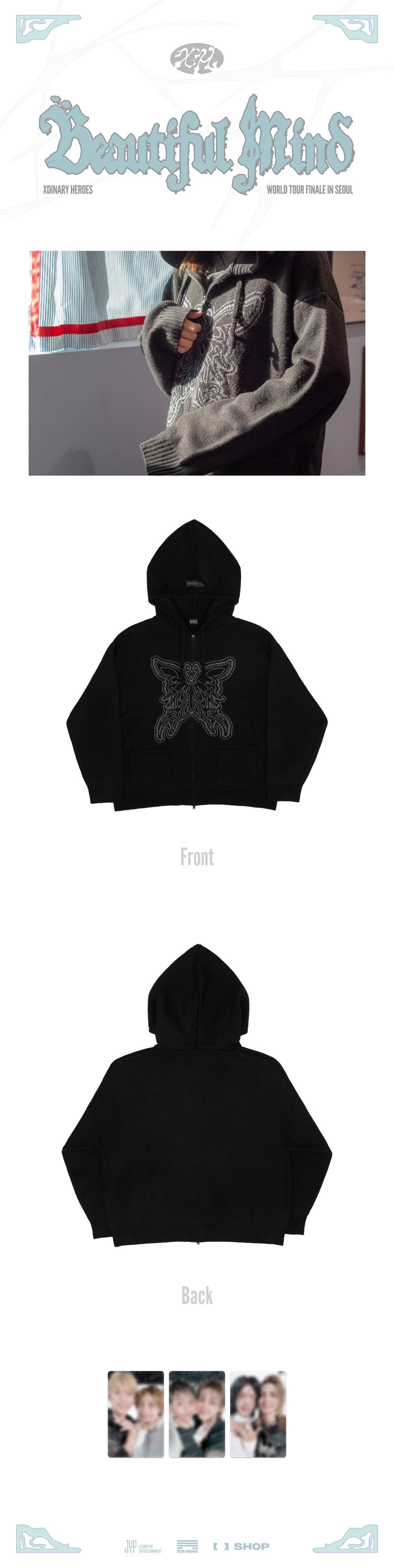 [PRE-ORDER] Xdinary Heroes - KNIT HOOD ZIP-UP [Beautiful Mind] World Tour FINALE in SEOUL Merch