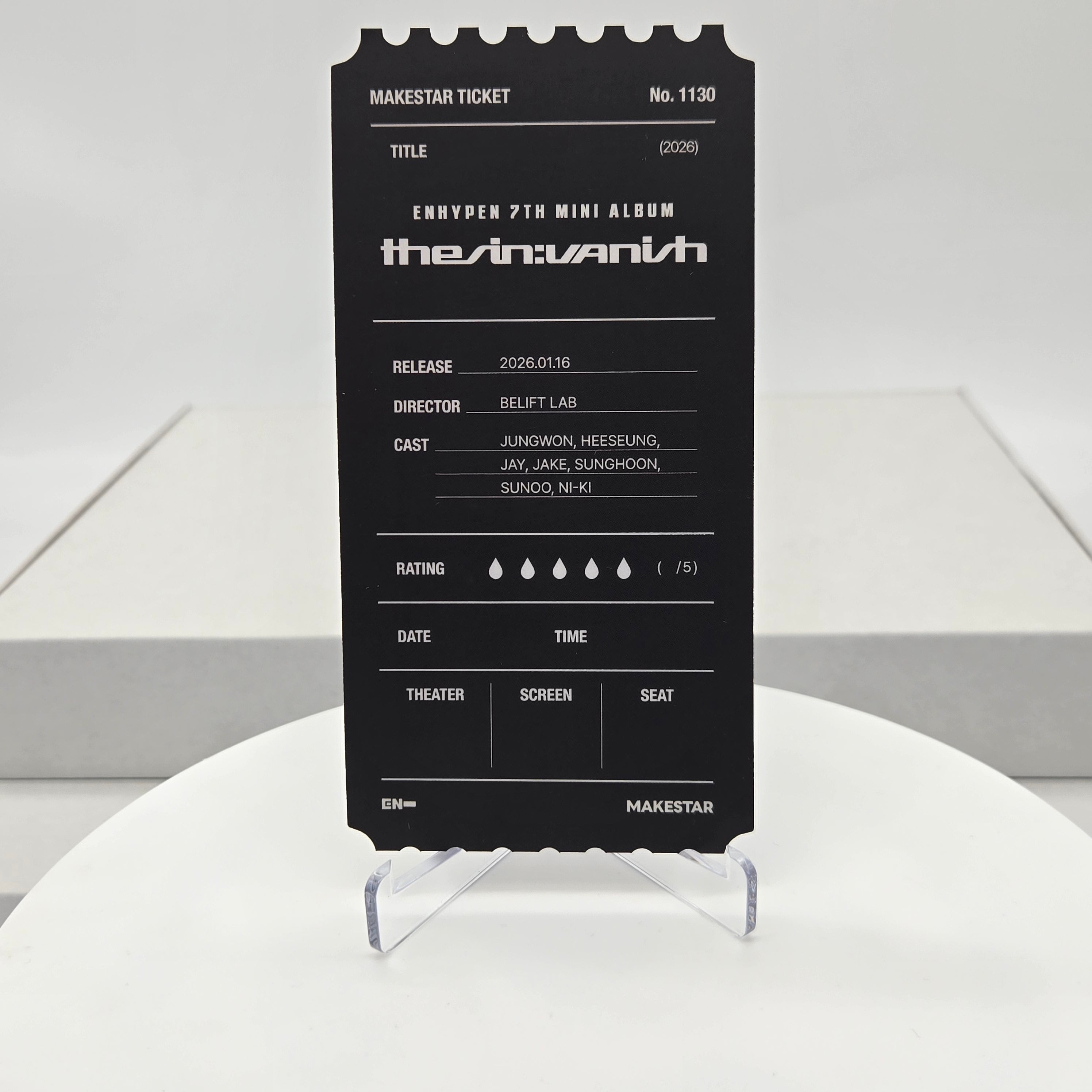 ENHYPEN - 7TH MINI ALBUM [THE SIN : VANISH] - MAKESTAR POB GROUP PHOTO TICKET