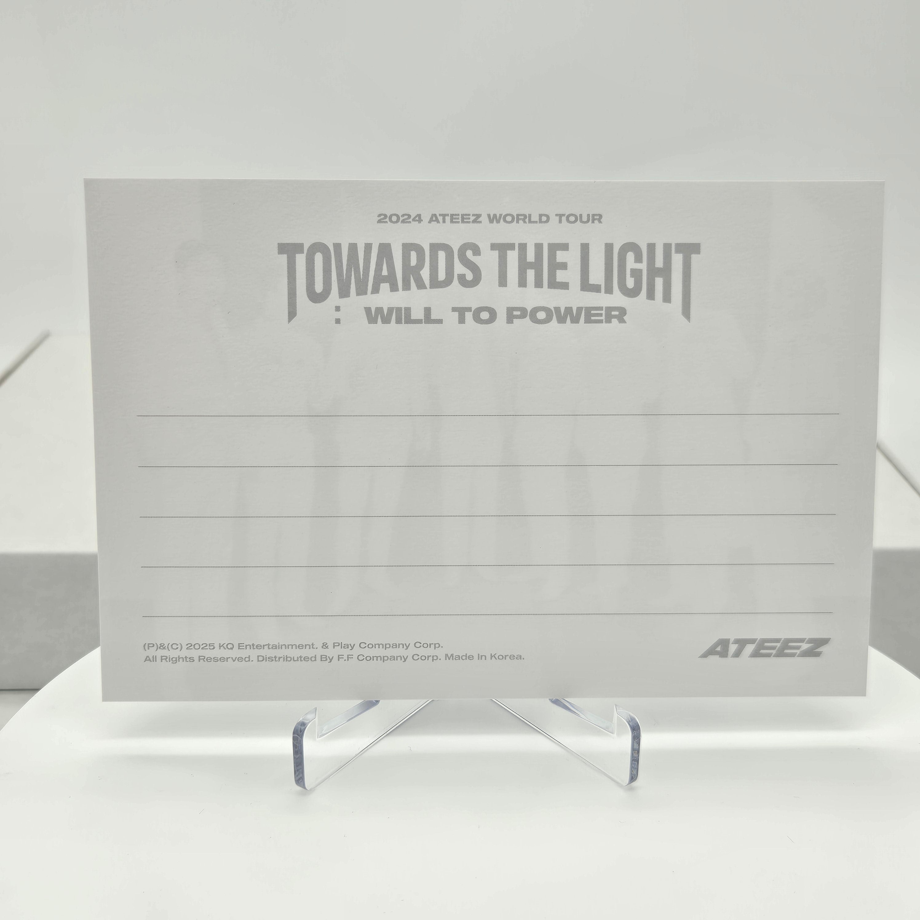 ATEEZ - 2024 ATEEZ WORLD TOUR [TOWARDS THE LIGHT : WILL TO POWER] - POB POSTCARD