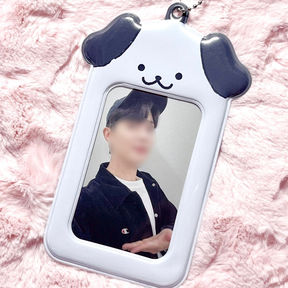 Jelly Black Puppy Photocard Holder Keyring