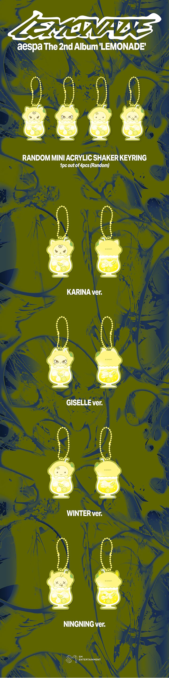 AESPA - RANDOM MINI ACRYLIC SHAKER KEYRING  [LEMONADE MD]