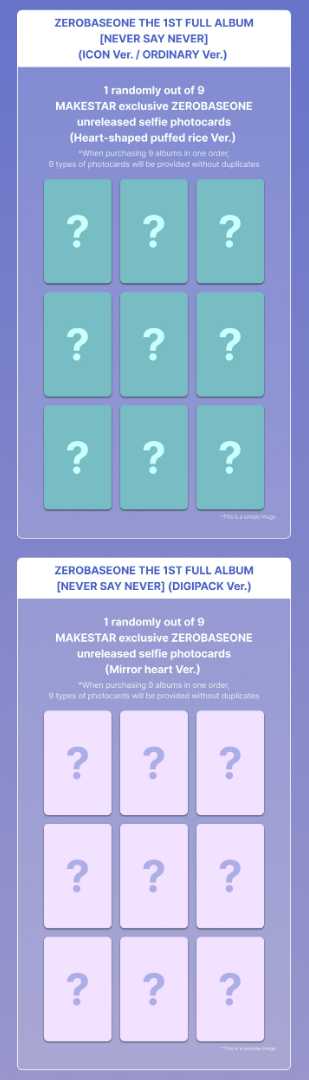 [PRE-ORDER] ZEROBASEONE - NEVER SAY NEVER (DIGIPACK VER.) + MAKESTAR POB PHOTOCARD