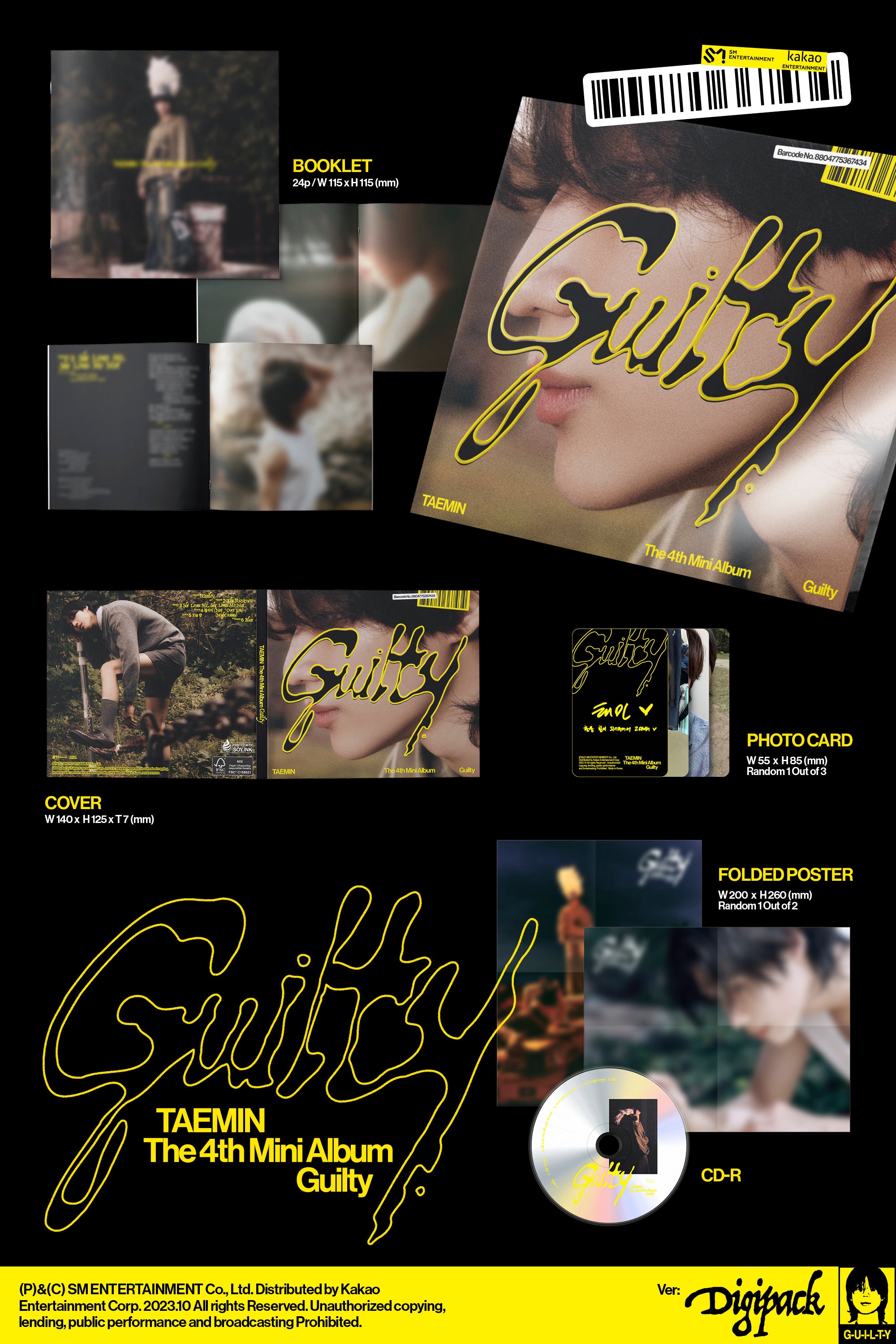 TAEMIN (SHINEE) - GUILTY (DIGIPACK VER.) [4TH MINI ALBUM]