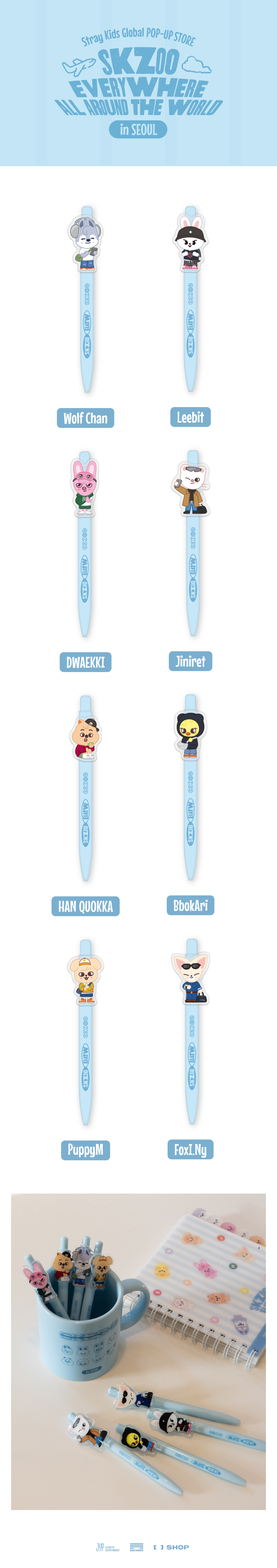 STRAY KIDS - SKZOO ACRYLIC GEL PEN  [SKZOO Everywhere All Around The World]