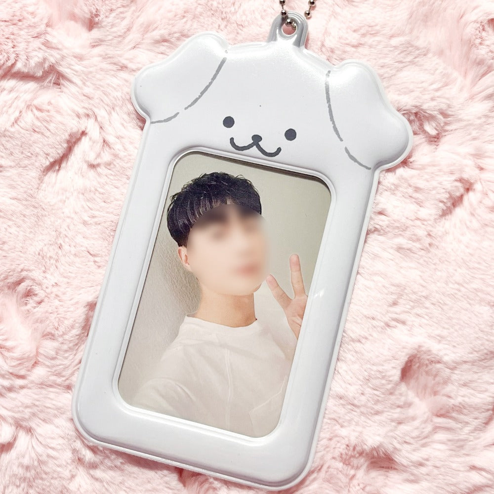 Jelly White Puppy Photocard Holder Keyring