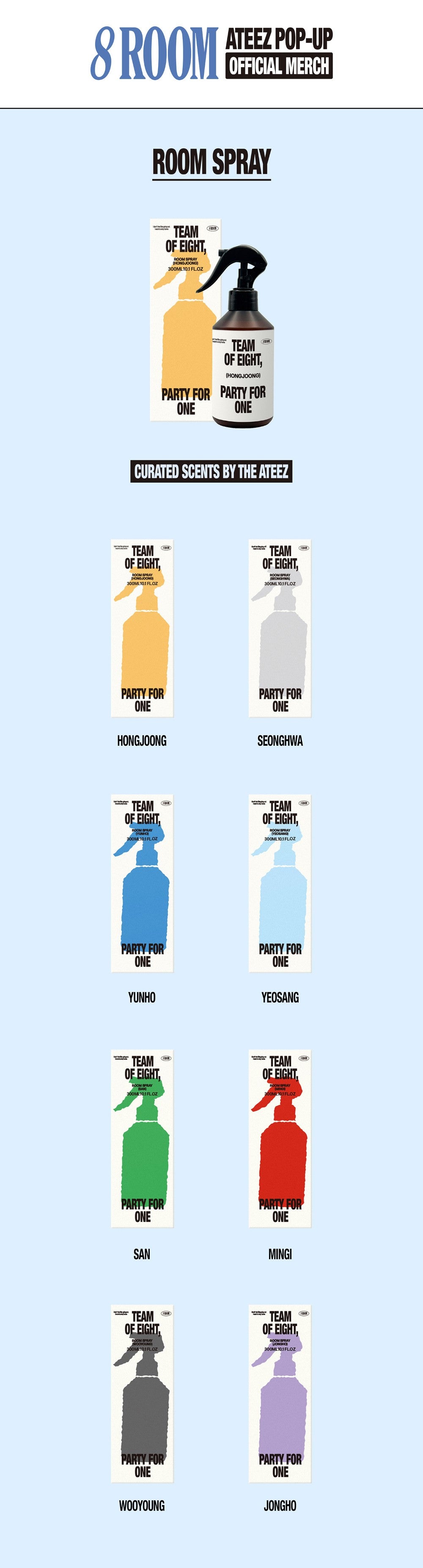 SAN (ATEEZ) - POP UP [8ROOM] OFFICIAL MERCH 8 ROOM SPRAY