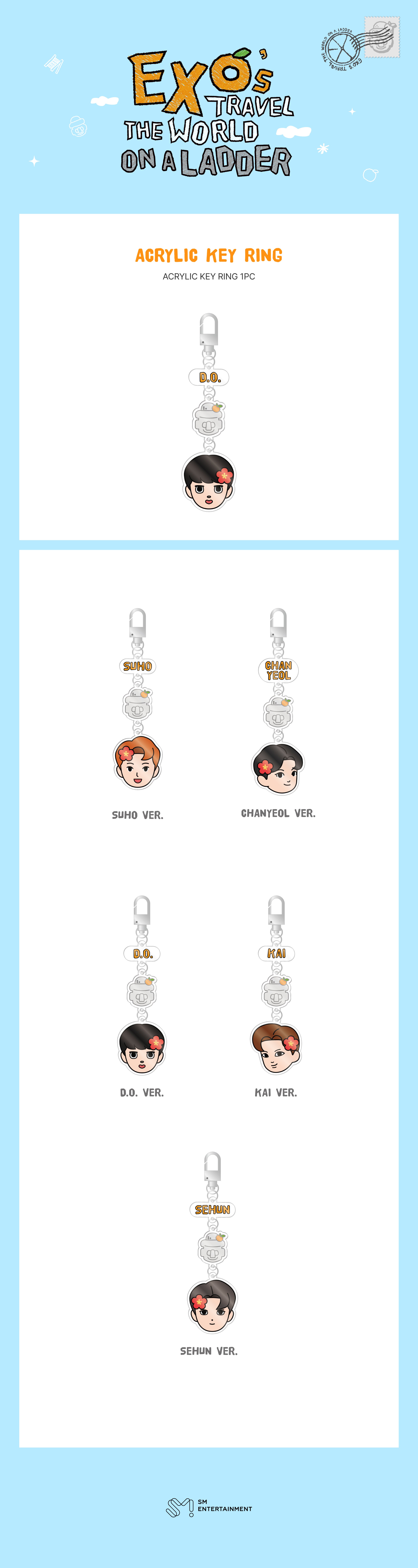 EXO - ACRYLIC KEY RING [EXO'S TRIP AROUND THE WORLD ON THE LADDER 5 MD]