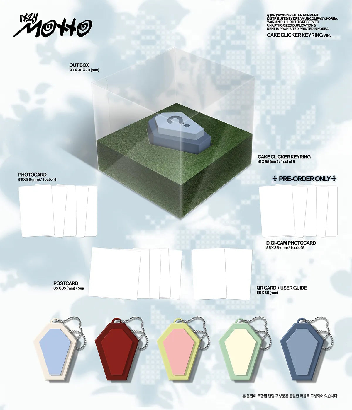 ITZY - MINI ALBUM <Motto> (CAKE CLICKER KEYRING Ver.) - MAKESTAR POB