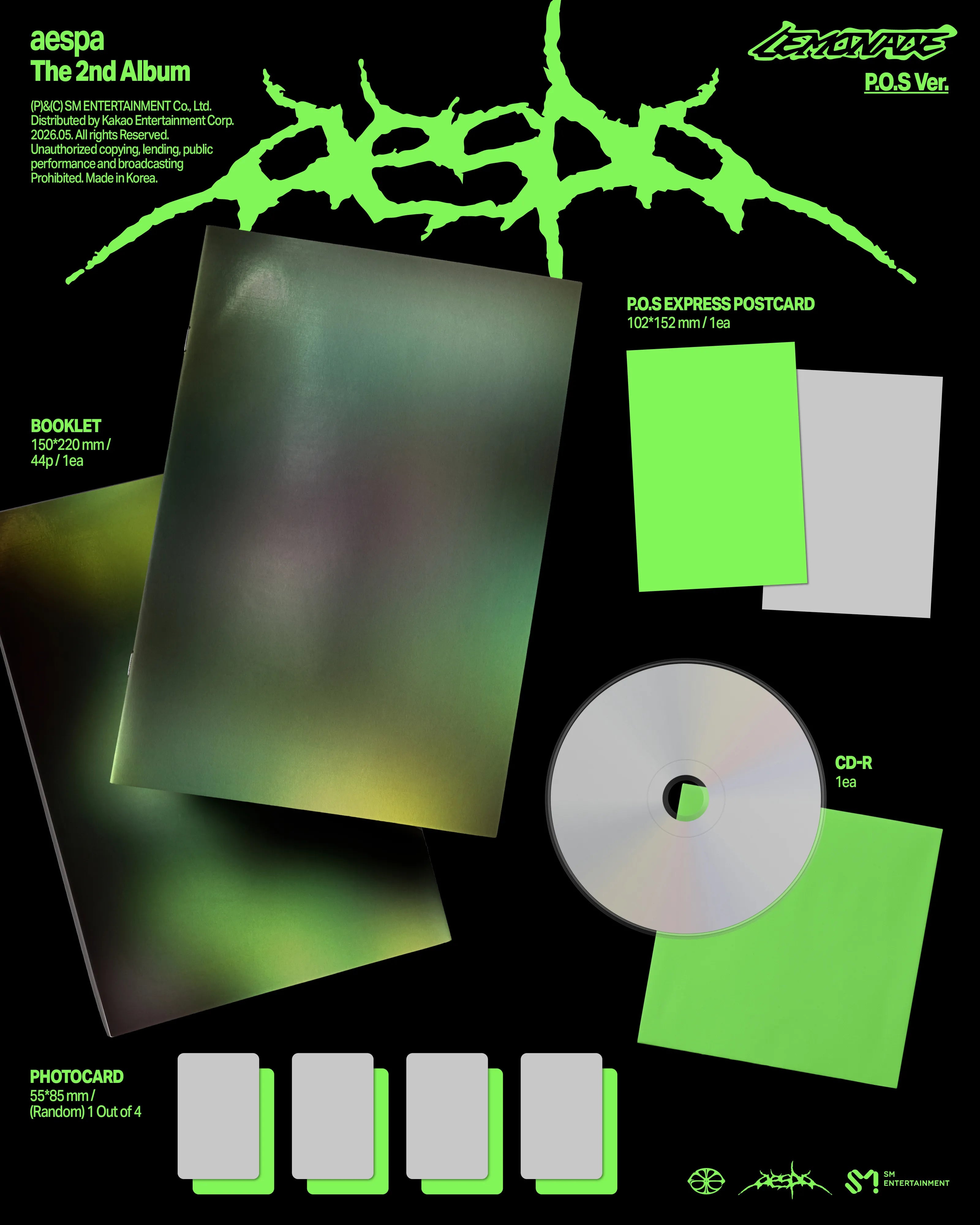 AESPA - The 2nd Album [LEMONADE] (P.O.S Ver.) - YES24 POB