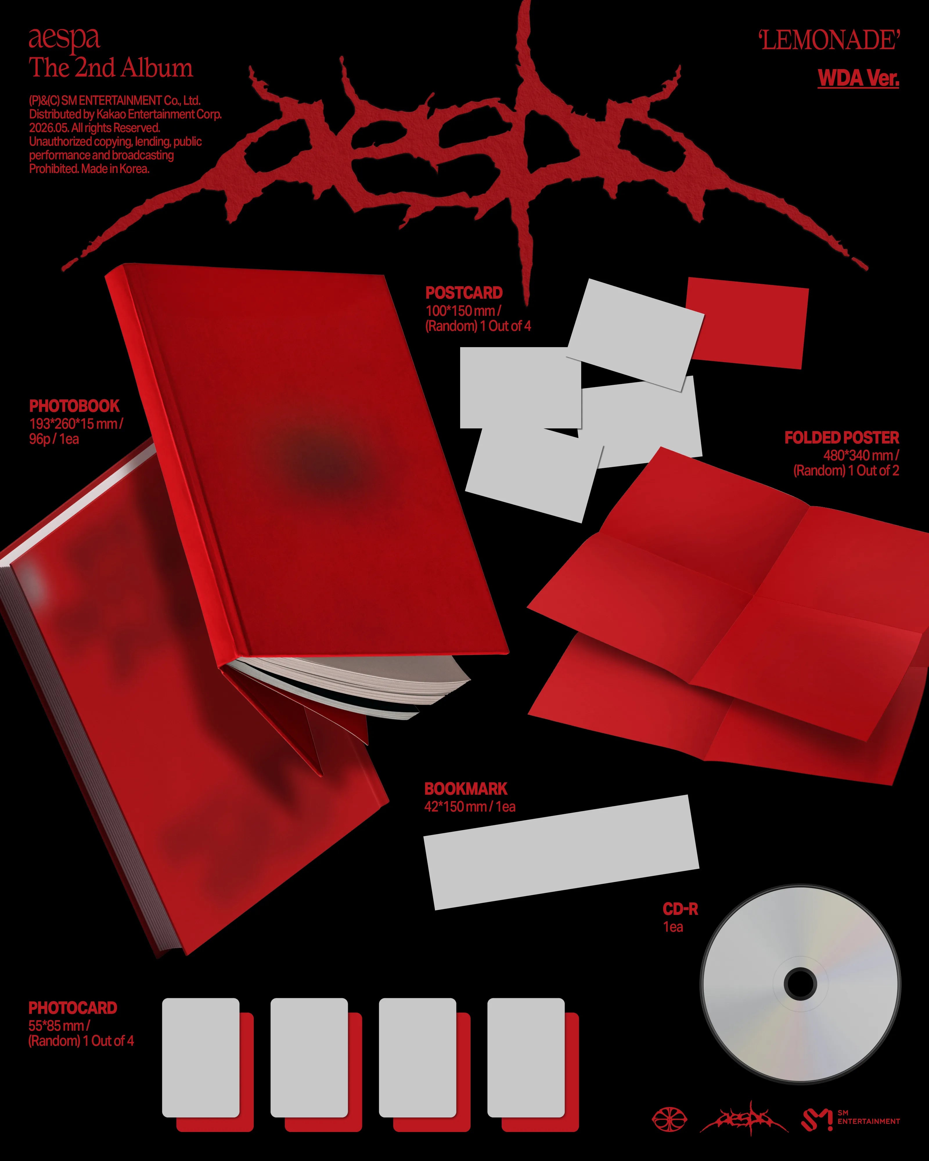 AESPA - The 2nd Album [LEMONADE] (WDA Ver.) - YES24 POB
