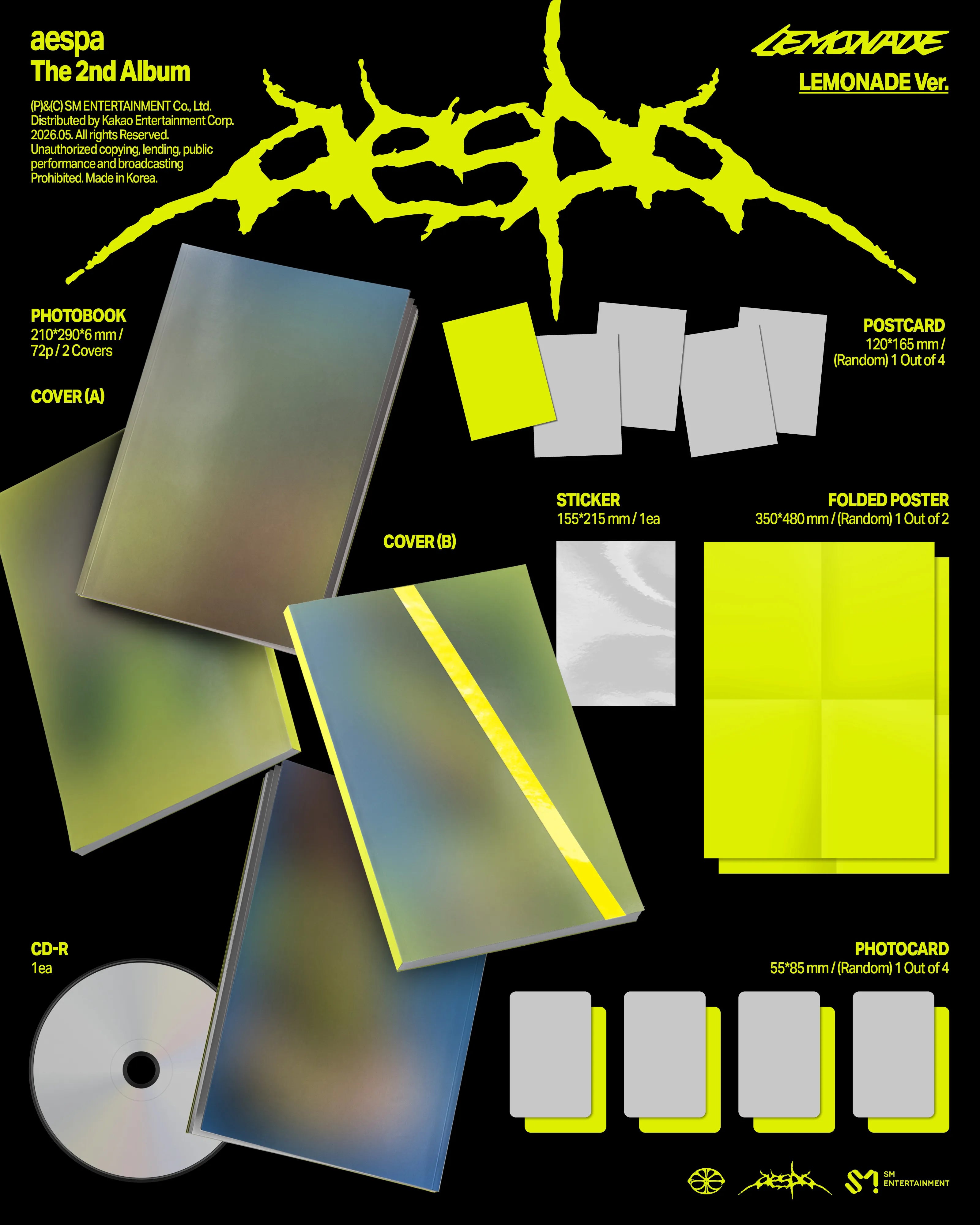 AESPA - The 2nd Album [LEMONADE] (LEMONADE Ver.) - YES24 POB