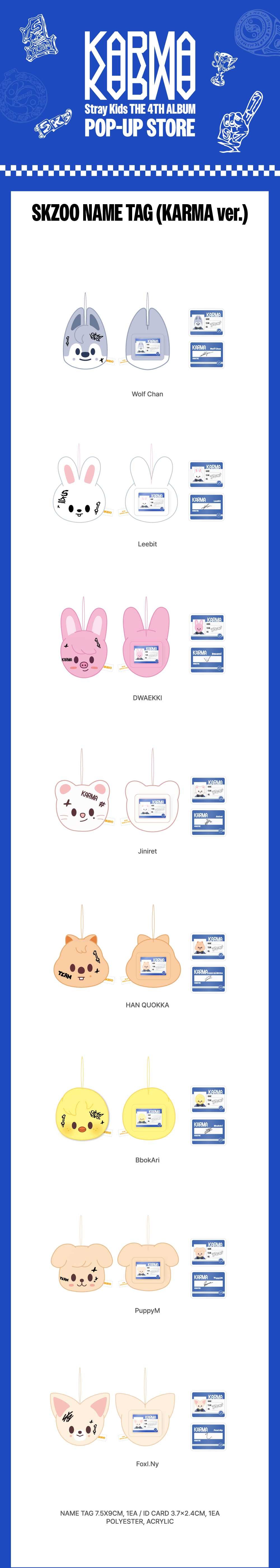 STRAY KIDS - KARMA POP-UP MD SKZOO SKZOO NAME TAG _KARMA VER.