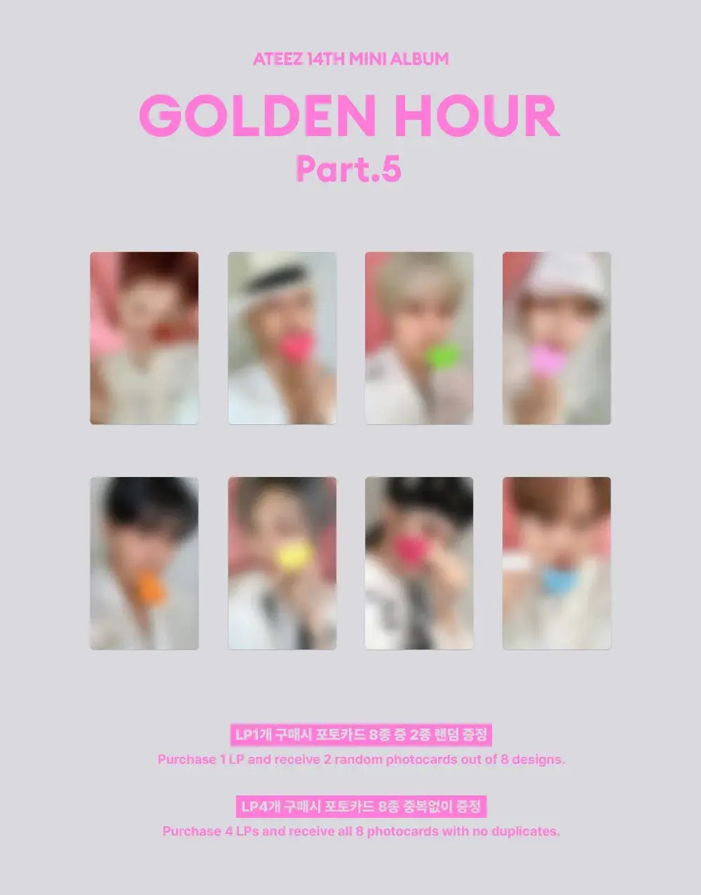 ATEEZ - 14TH MINI ALBUM [GOLDEN HOUR : PART.5] (PINK LP VER.) - KQ POB