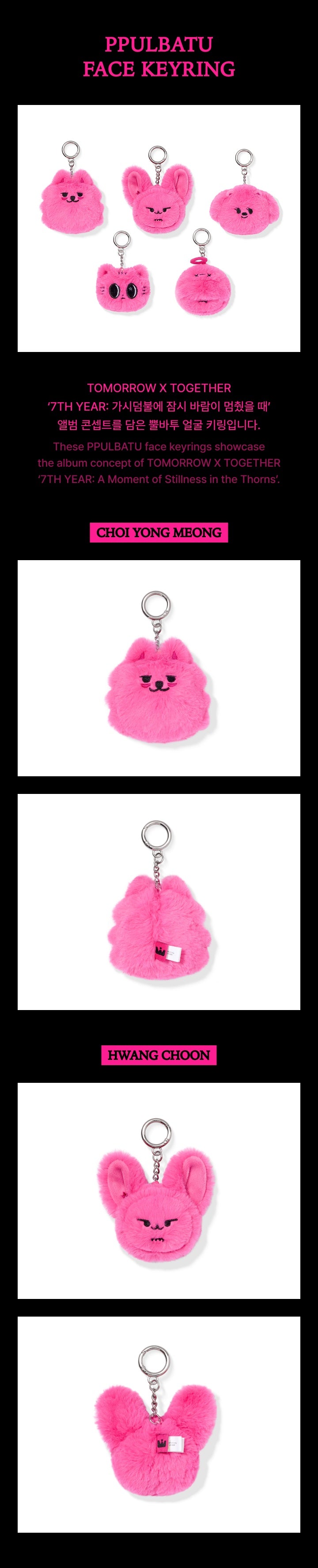 TXT - PPULBATU FACE KEYRING (7TH YEAR: WHEN THE WIND PAUSED AMONG