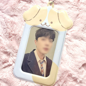 Jelly Beige Puppy Photocard Holder Keyring