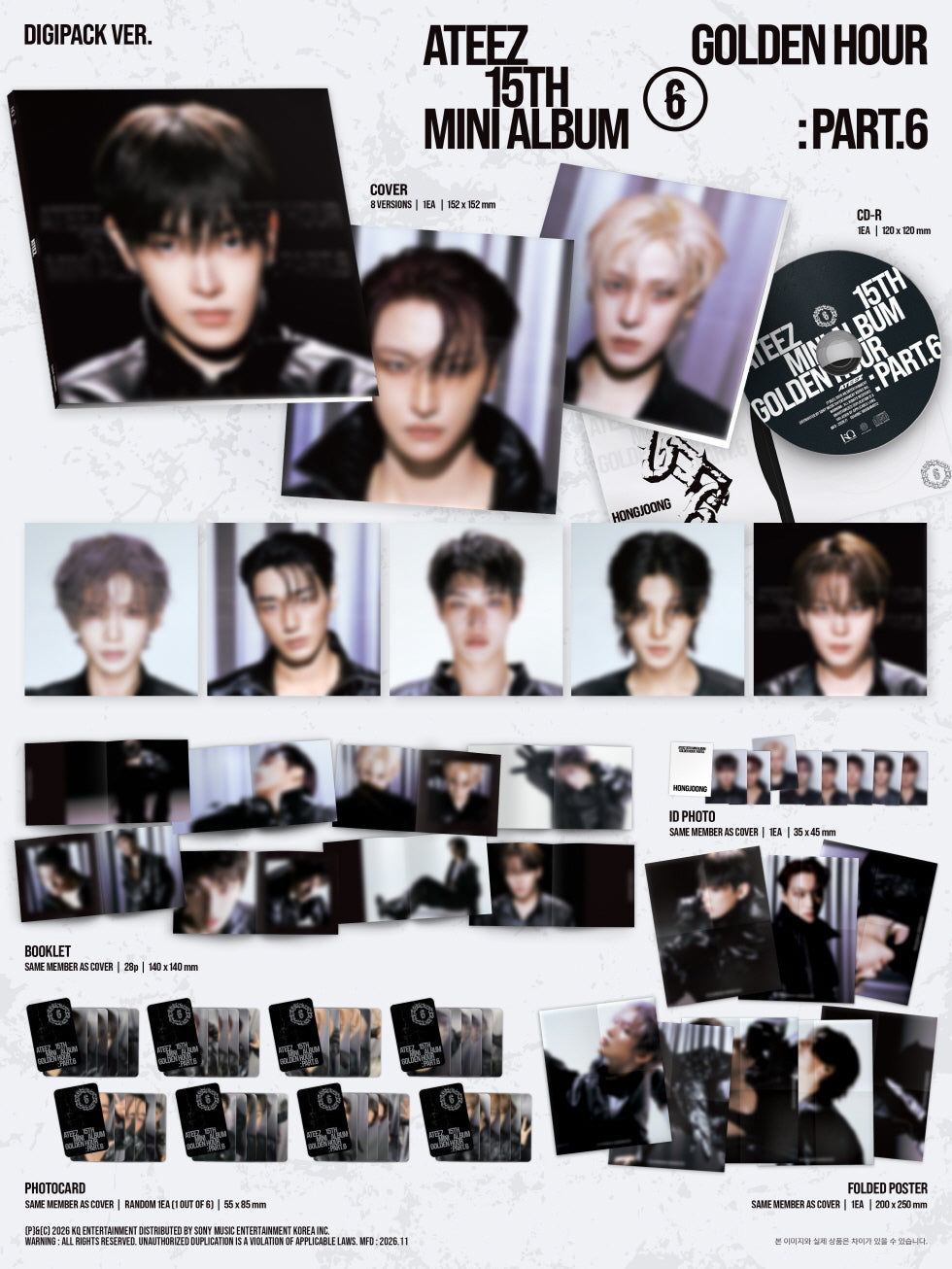 ATEEZ - 15TH MINI ALBUM [GOLDEN HOUR : PART.6] (DIGIPACK VER.) (A1-6B13-135) - image 2 [8b0461a43ce1]
