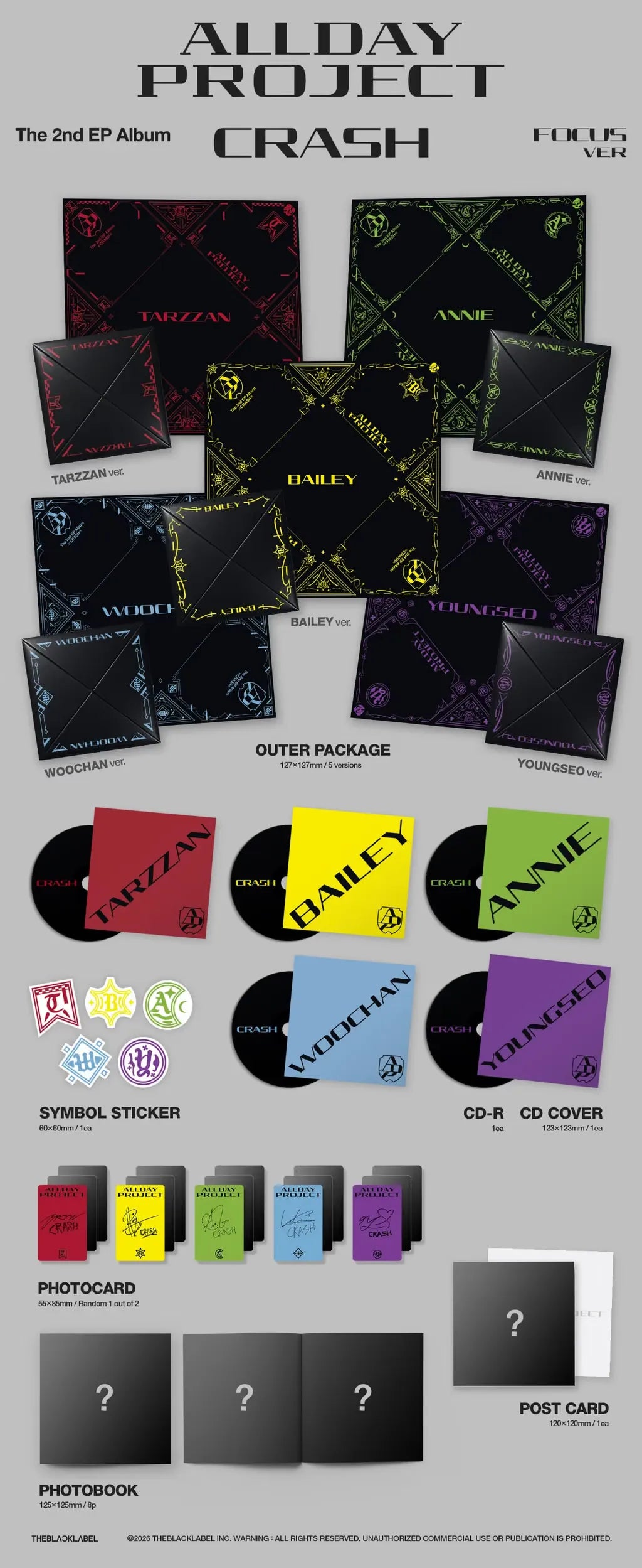 ALLDAY PROJECT - The 2nd EP Album 'CRASH' (FOCUS ver.) + MAKESTAR POB (A13-6929-201) - image 2