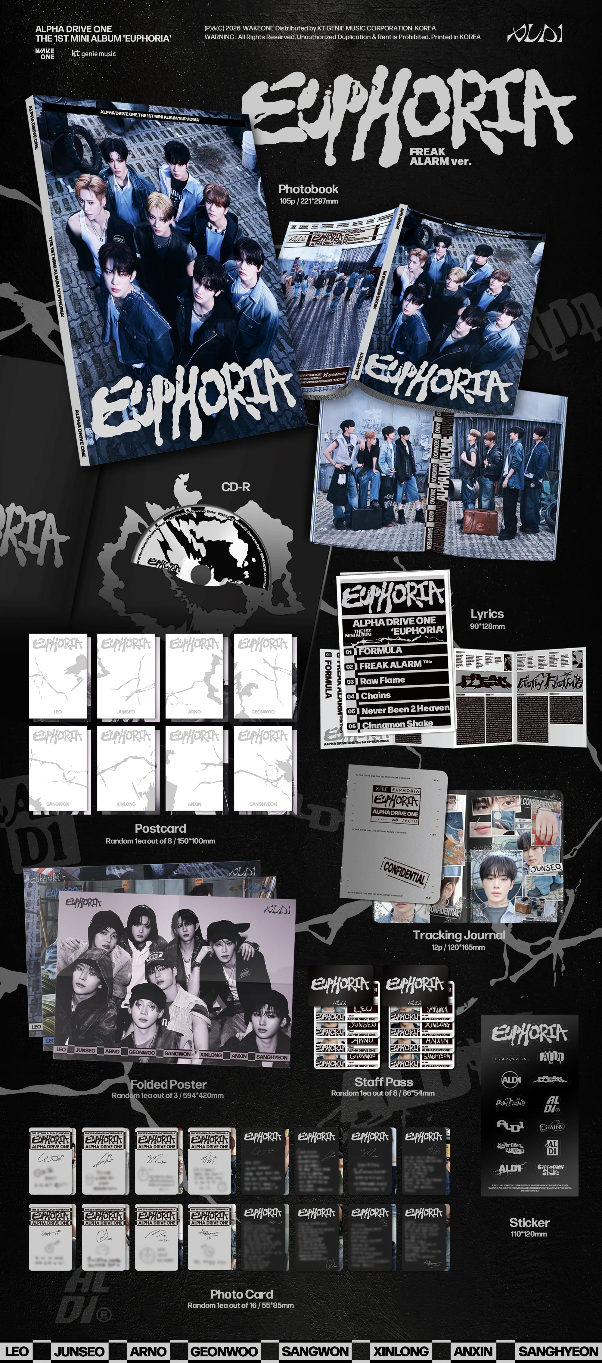 ALPHA DRIVE ONE - THE 1ST MINI ALBUM [EUPHORIA] FREAK ALARM VER.