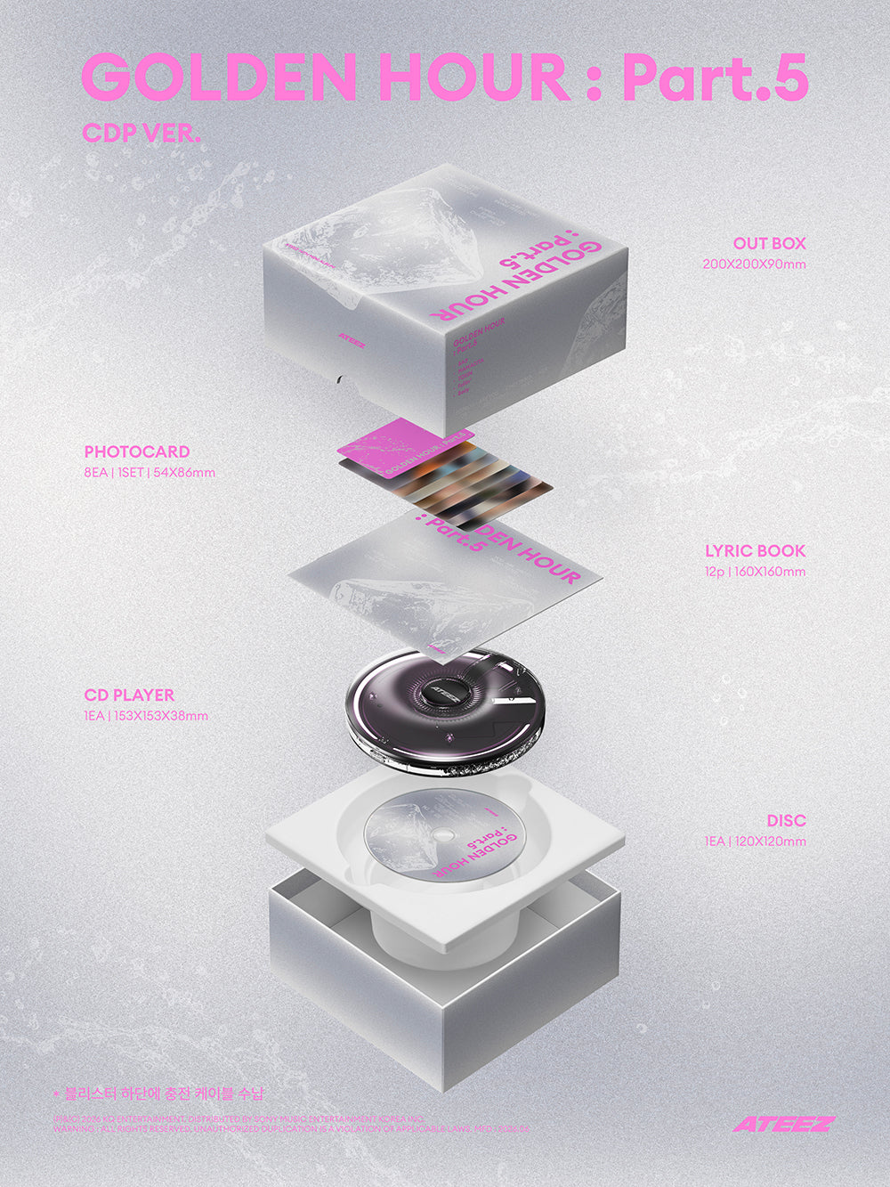 ATEEZ - 14TH MINI ALBUM [GOLDEN HOUR : PART.5] (CDP VER.) - MAKESTAR POB
