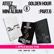 ATEEZ - 15TH MINI ALBUM [GOLDEN HOUR : PART.6] STANDARD VERSION + APPLEMUSIC GIFT