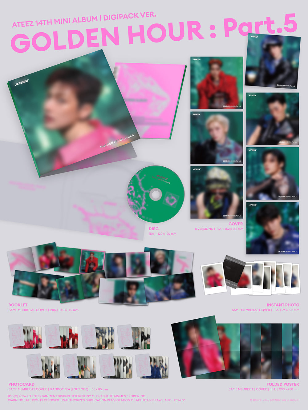 ATEEZ - 14TH MINI ALBUM [GOLDEN HOUR : PART.5] (DIGIPACK VER.)