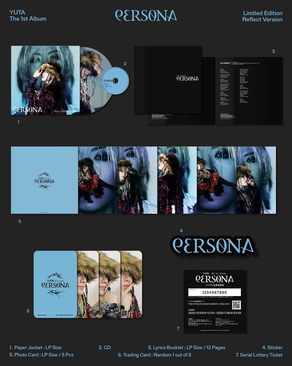 YUTA 『PERSONA』　7形態セット YUTA (NCT 127)- PERSONA (1ST FULL JAPANESE ALBUM) – TOKKI-SHOP