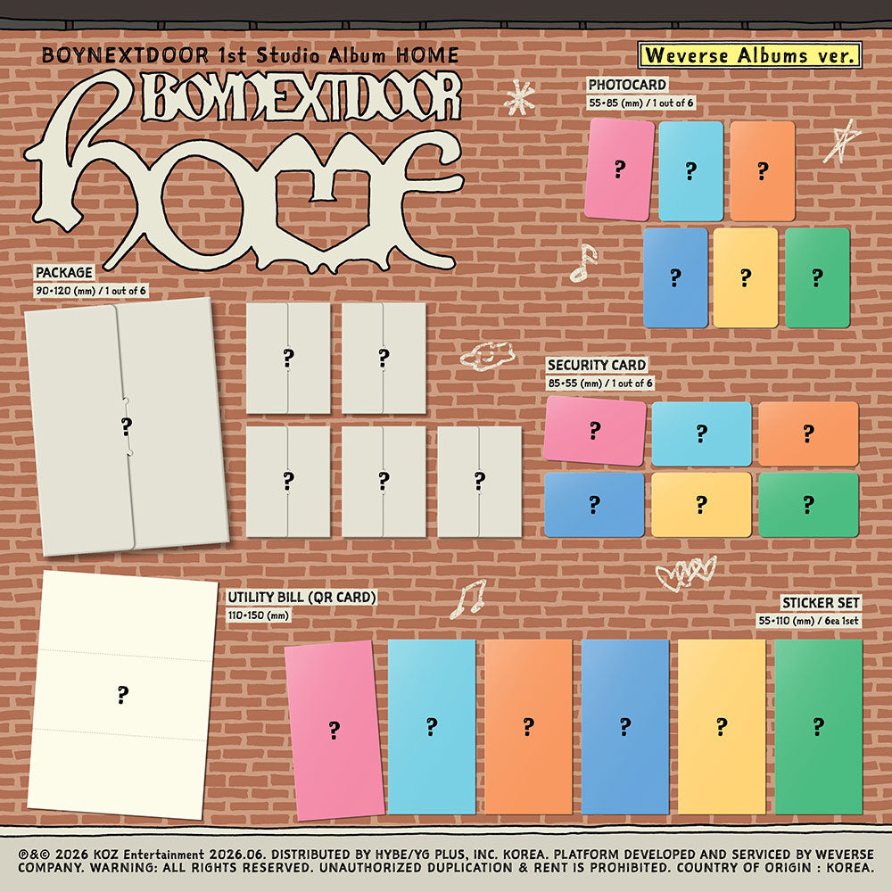 BOYNEXTDOOR - 1ST STUDIO ALBUM [HOME] (WEVERSE ALBUMS VER.)