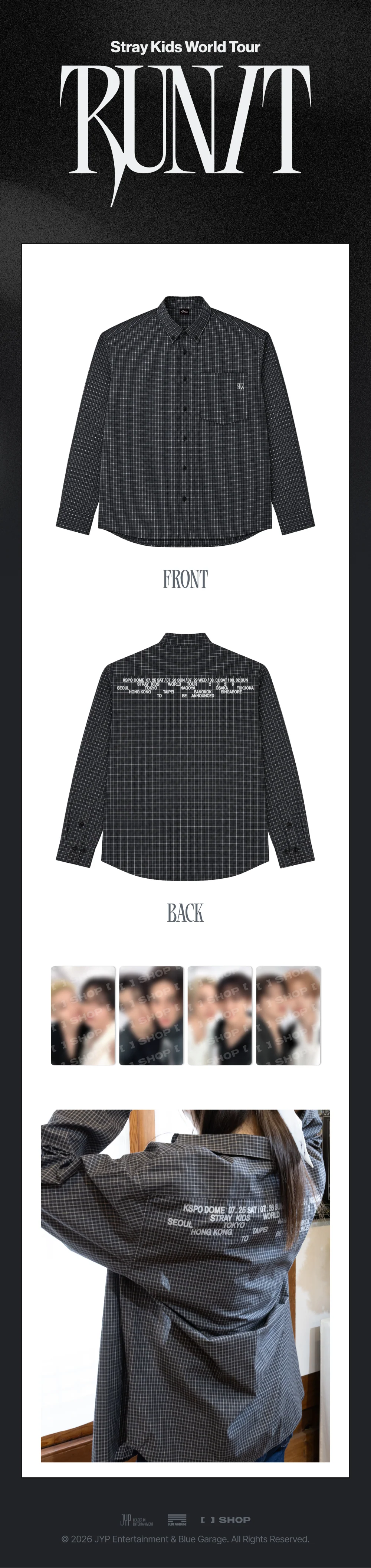 STRAY KIDS - CHECK SHIRT [WORLD TOUR 'RUN IT' MD]