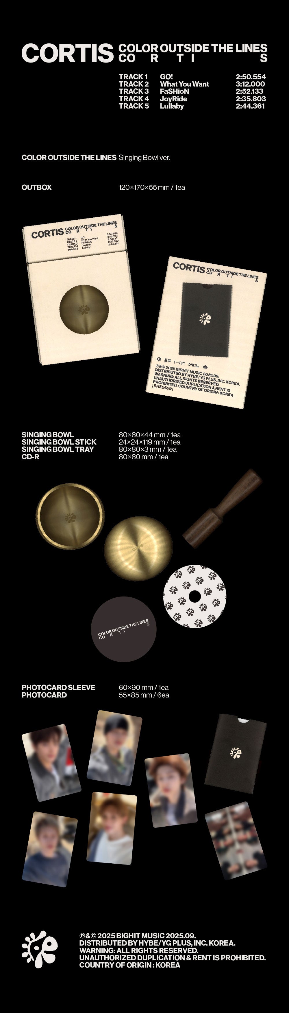 cortis アルバム　Singing Bowl ver. CORTIS - COLOR OUTSIDE THE LINES (SINGING BOWL VER.) [1ST EP ALBUM]