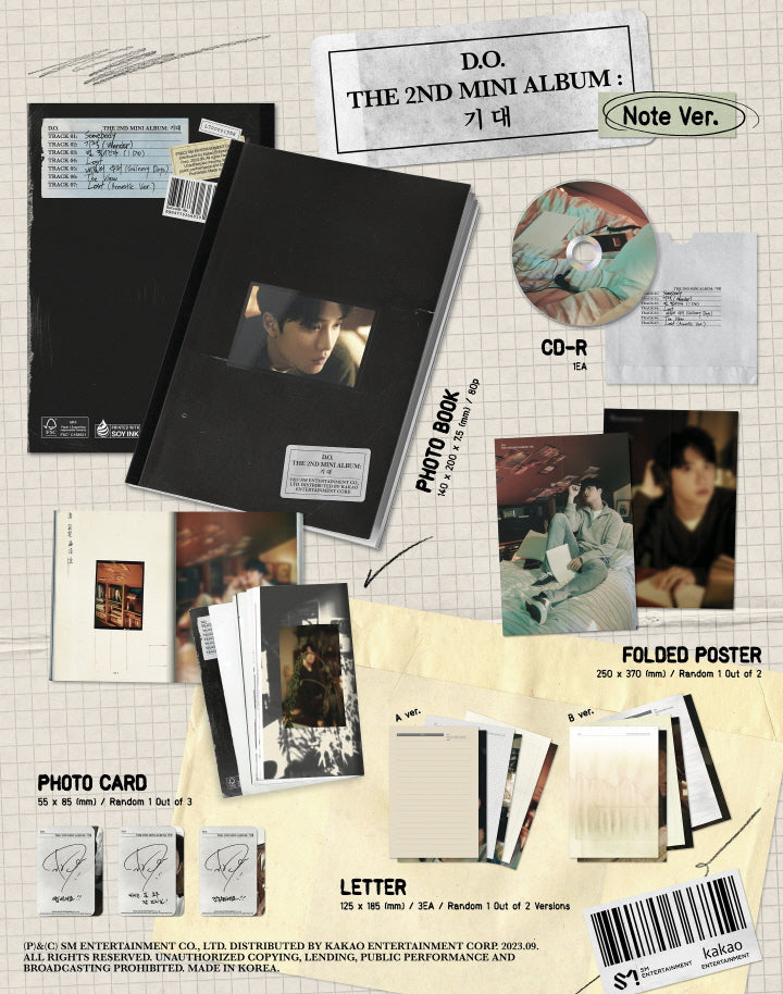 D.O. - 2ND MINI ALBUM : EXPECTATION (NOTE VER.) (D1-3919-110) - image 2 [f759d6814990]