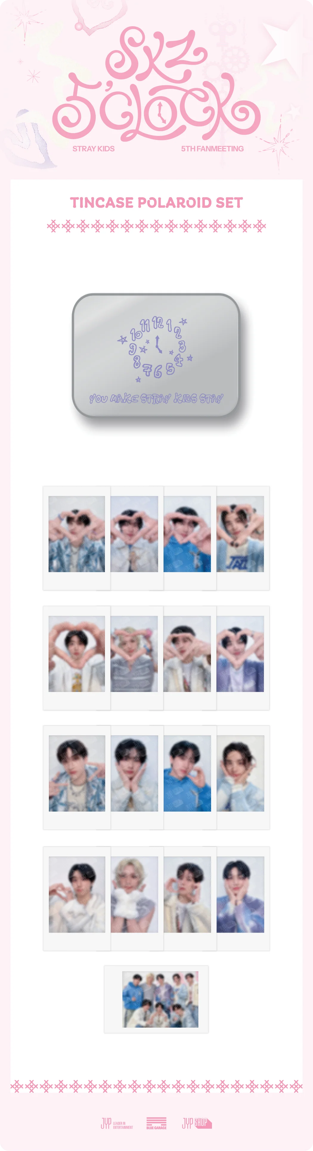 [PRE-ORDER] STRAY KIDS - SKZ 5'CLOCK 5TH FAN MEETING OFFICIAL MD TINCASE POLAROID SET