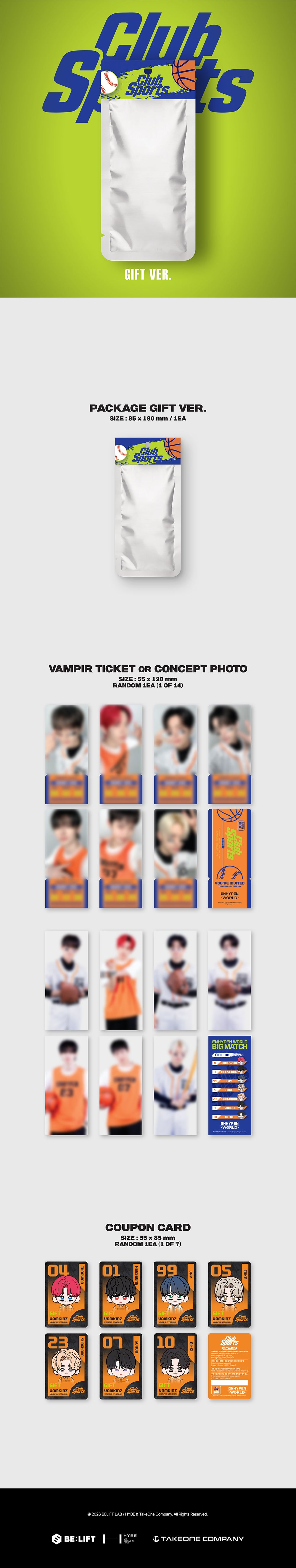 ENHYPEN - WORLD COUPON CARD COLLECTION (CLUB SPORTS GIFT VER.)